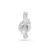 Matrix tack pin, Baguette cut, Knot, White, Rhodium plated